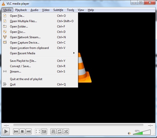 VLC Media Player Media Tab